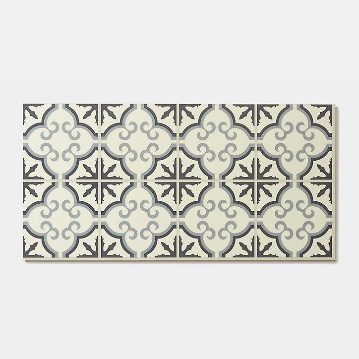 Dalle PVC clipsable Jazy Carreaux de ciment flower 30 x 60 cm GoodHome (vendue au carton)