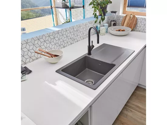 Robinet cuisine VILLEROY ET BOCH Umbrella flex anthracite + nettoyant