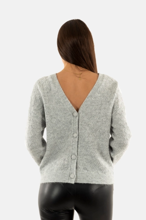 Pull hiver morgan 242-mechaz gris chiné clair