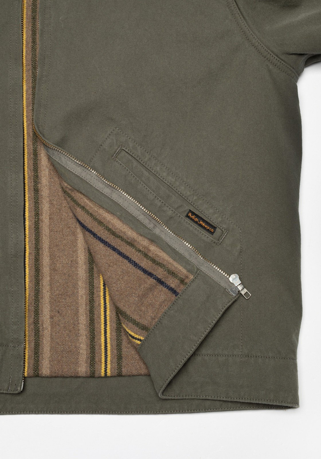 Nudie Jeans Jacke Blake Zip Jacket Duck Canvas Green