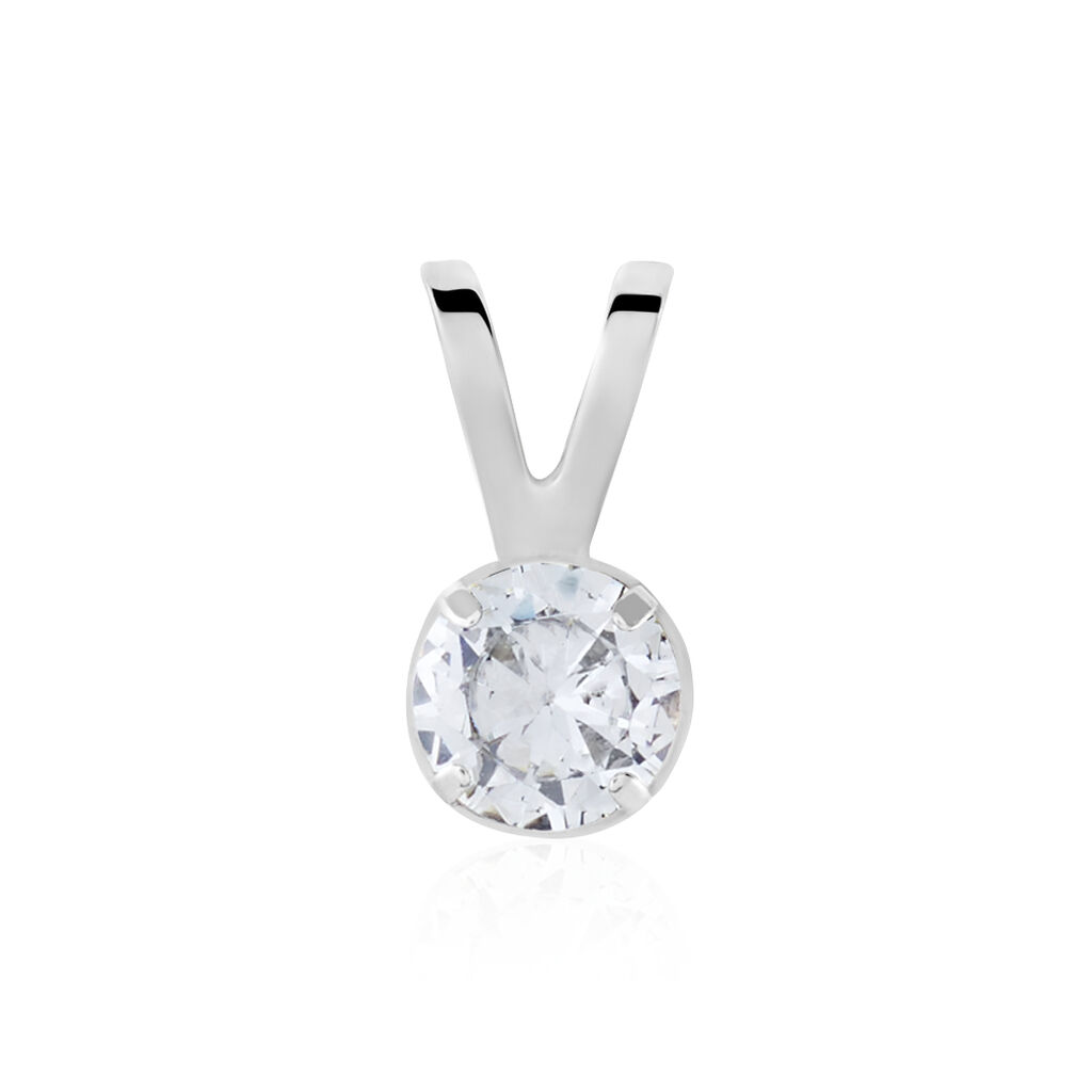 Pendentif Mabila Or Blanc Oxyde De Zirconium