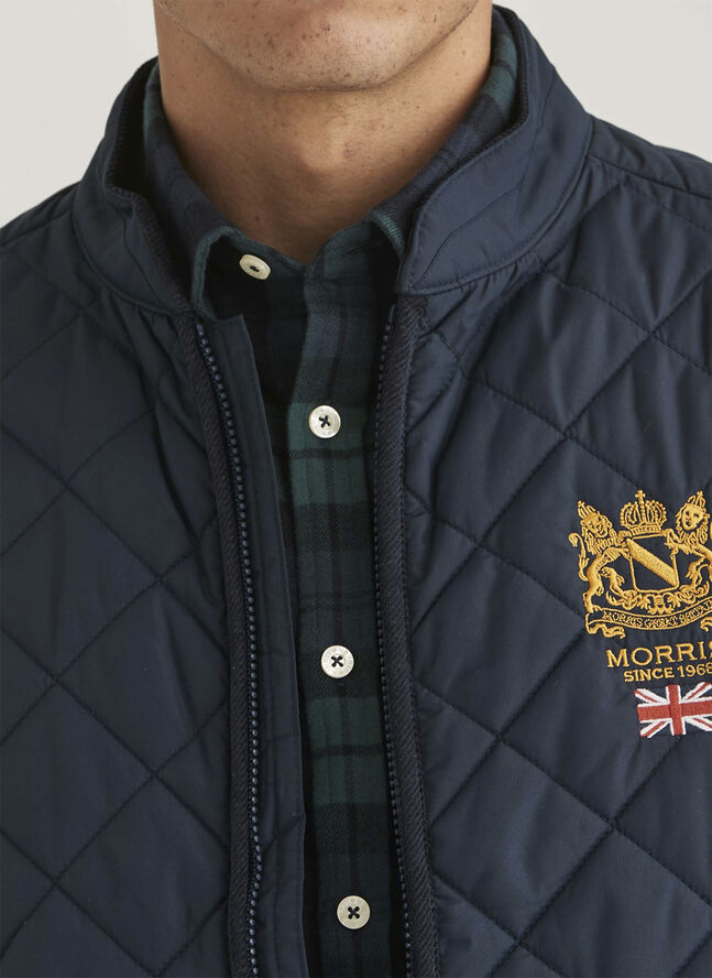 Morris Stockholm Trenton Quilted Vest Old blue