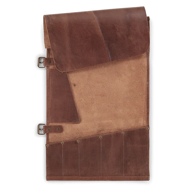 Trousse à couteaux artisanale en cuir 5 emplacements cognac Witloft