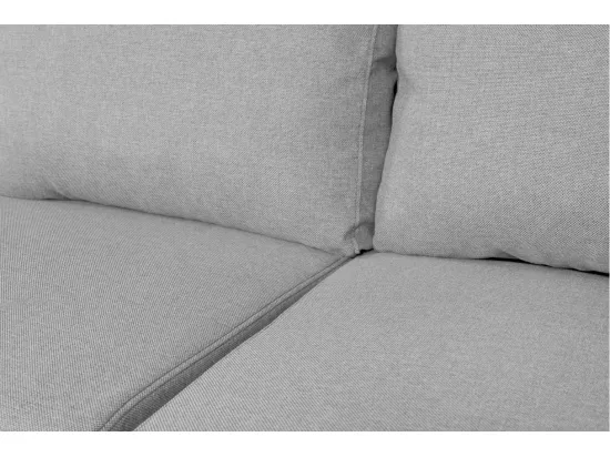Canapé d'angle panoramique Oslo convertible avec coffres et poufs à gauche - Tissu - Gris clair - L311 x P146 x H81cm - Loungitude