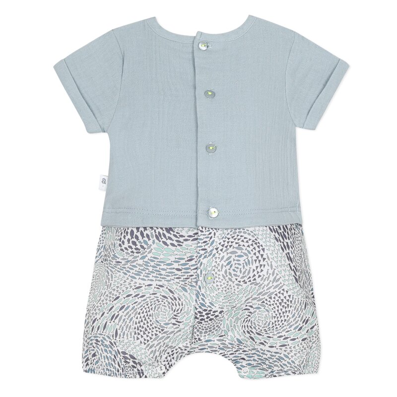 Combi bleue imprimé Liberty poissons naissance Absorba Aucune nuance