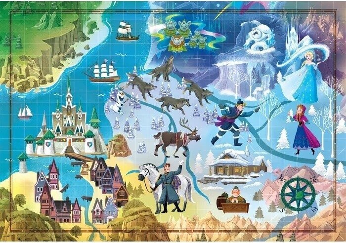 Frost Puslespil - Disney - Story Maps - Clementoni - 1000 Brikker
