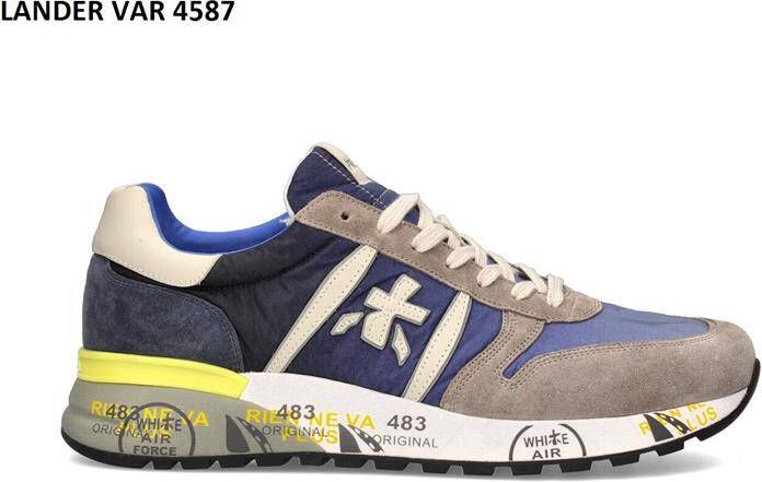 Premiata Grijze Lander Sneakers met Gekleurde Zool Multicolor Heren