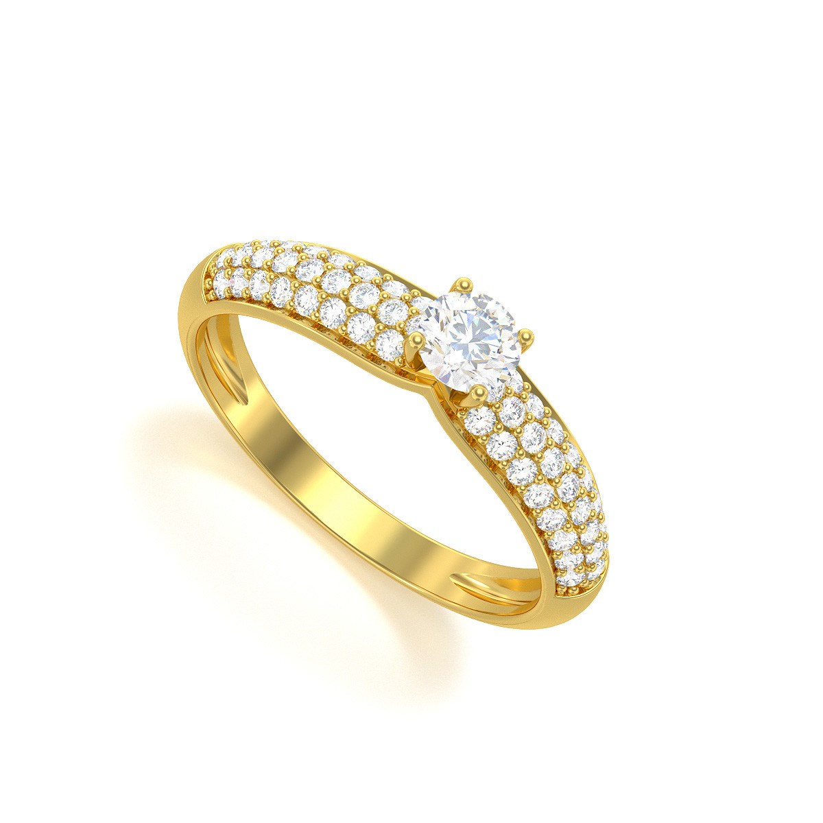Bague ADEN Or 750 Jaune Diamants 1.978grs