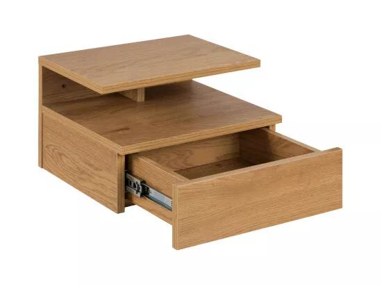 Kamichi - Table de chevet mural 1 tiroir en bois - Bois clair