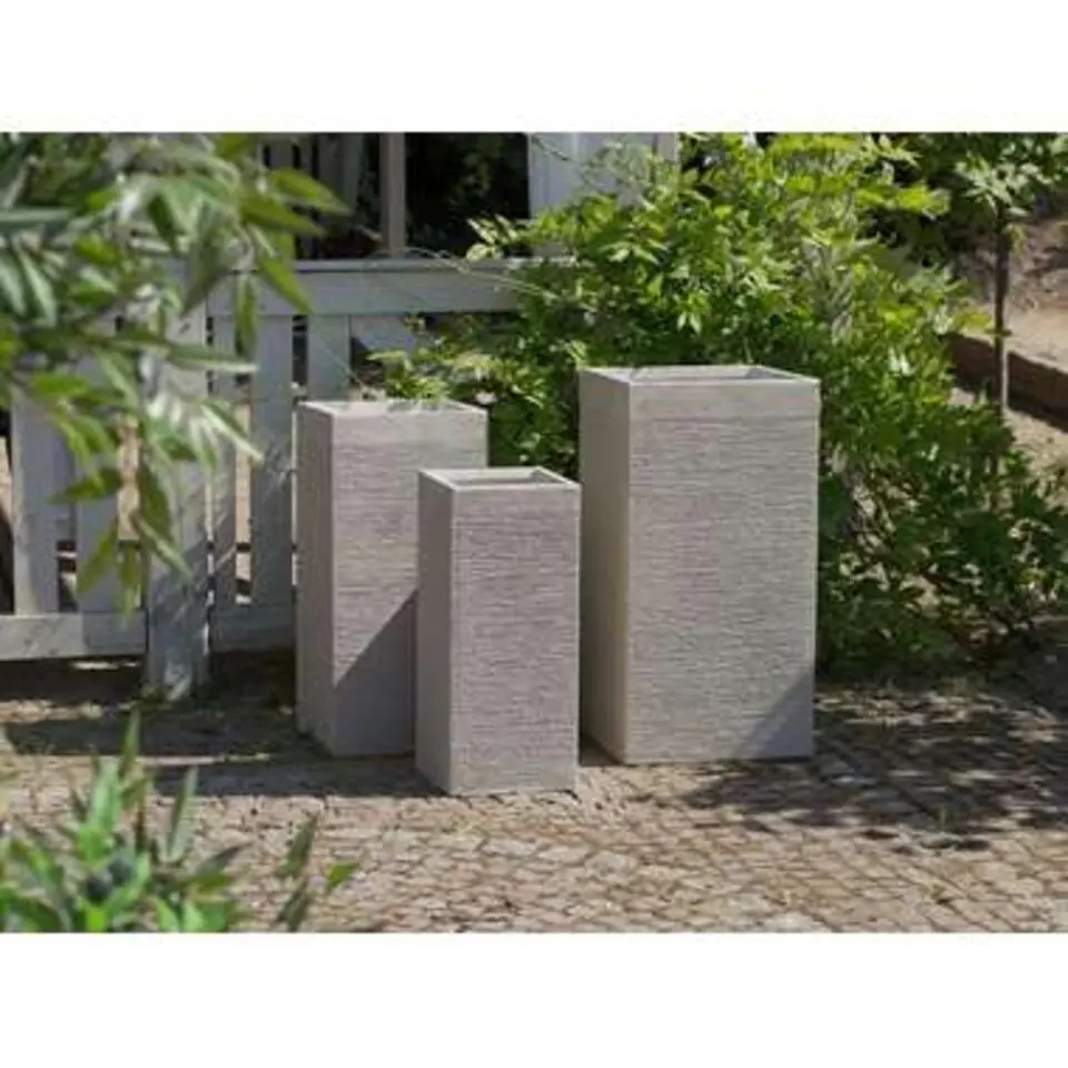 DION - Bloempot - Lichtbeige - Klei-vezelmengsel