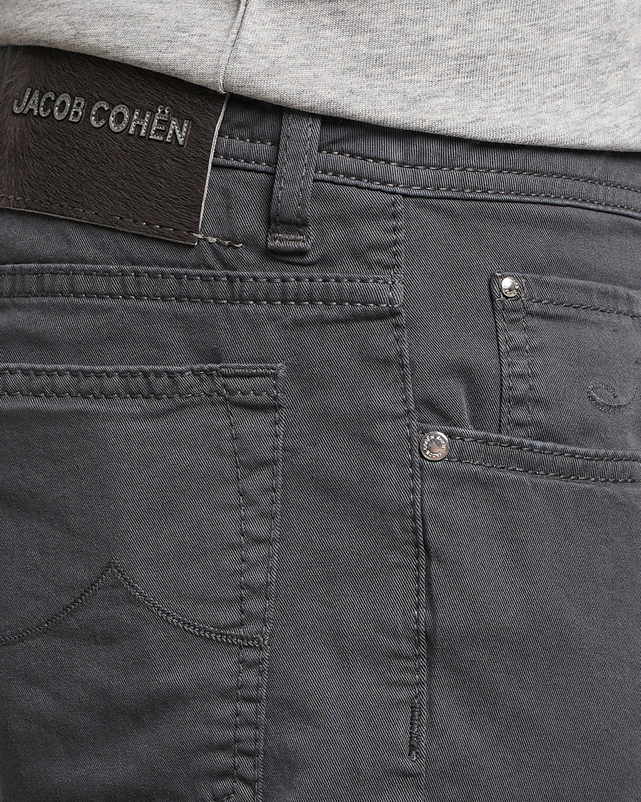 Jacob Cohën Bard Garment Dyed Gabardine Trousers Grey
