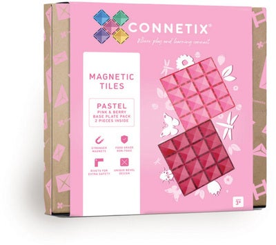Connetix Magnetiske Byggeklosser Pastel Pink & Berry Base Plate 2 Deler