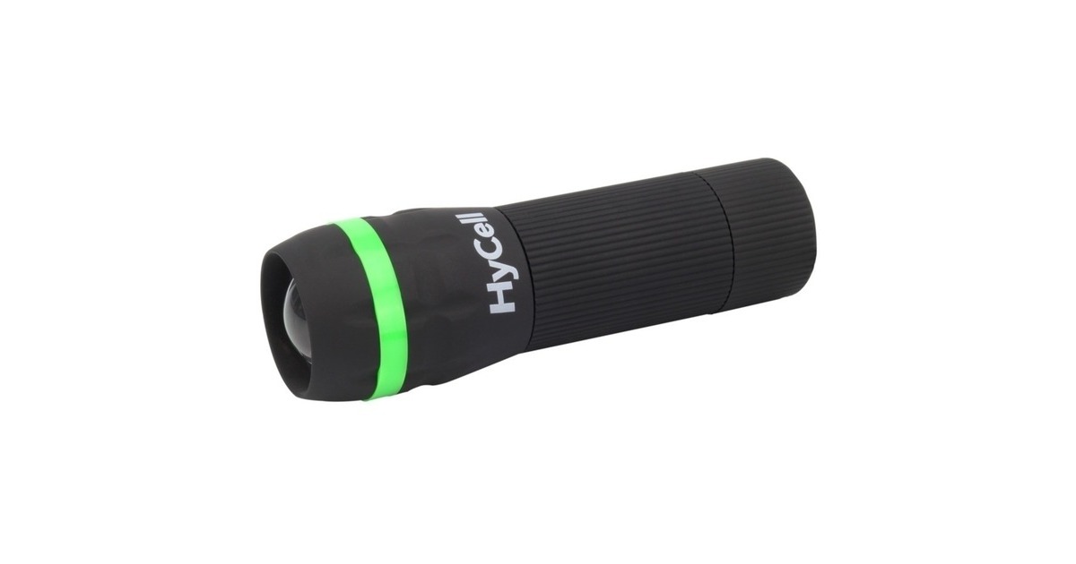 HyCellZoom-Flashlight 1W-LED zaklamp  (Zwart/groen)