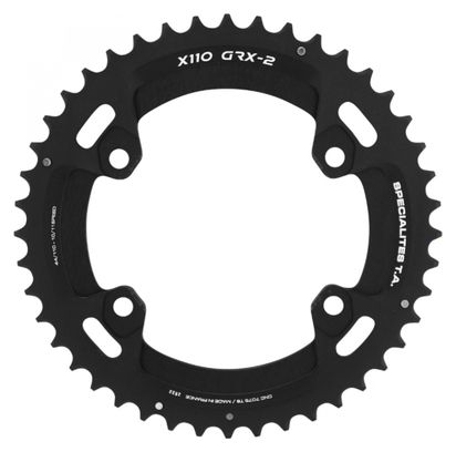 PLATEAU GRAVEL 4BRA D.110 POUR SHIMANO GRX DOUBLE TA X110 EXTERIEUR 44DTS COMPATIBLE RX600-RX810 NOIR  10-11V.