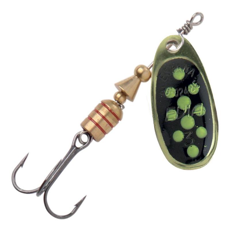 Cuiller Tournante Evia Dotty Mod 11 - Or/Noir Points Jaunes