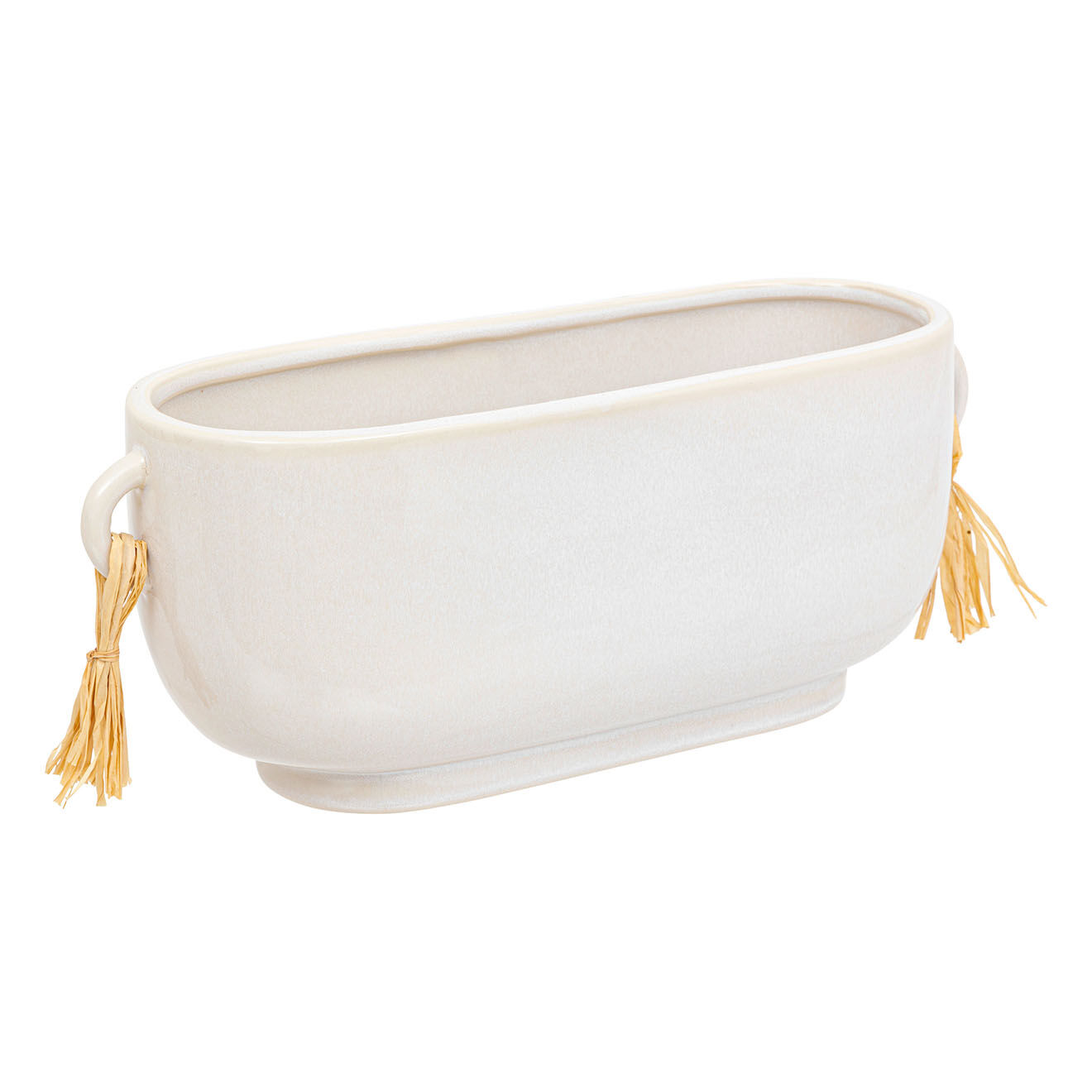 Atmosphera Jardinière Soleya blanche - 12x11.5x30 cm
