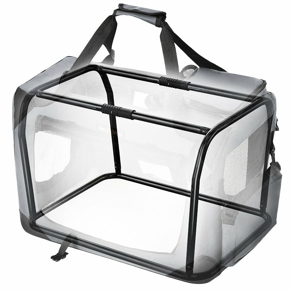 Sac de transport pour chien caisse pliable 60 x 40 x 40 cm chat gris