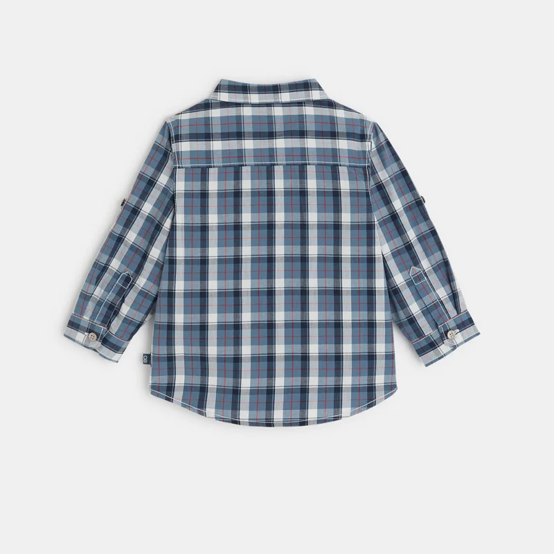 Chemise à carreaux bleue bébé garçon Bleu