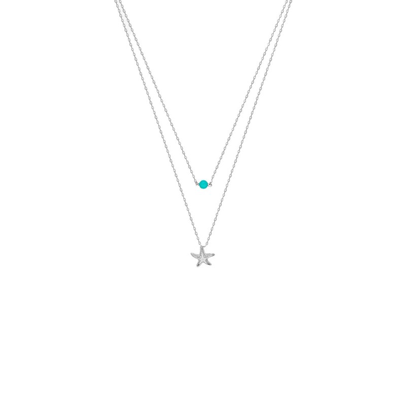 Collier Femme - turquoise - Argent 925 - Longueur : 42 cm