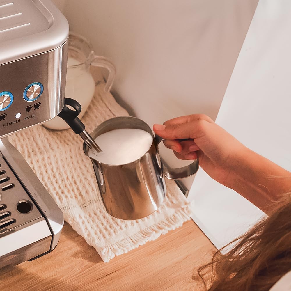 Cecotec Barista Power Espresso 20 Barista Maestro Express Kaffeemaschine. 2250 W, 20 Bar, Manometer und 2 Thermoblöcke, Kaffeebohnenbehälter, Mahlwerk mit 20 Stufen, Vaporizer