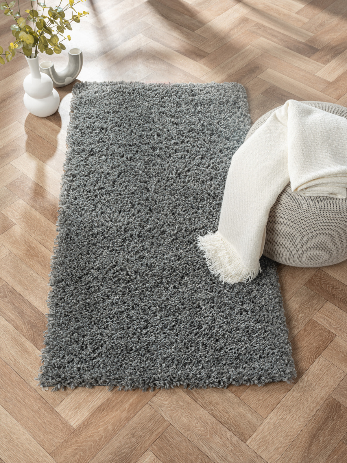 Teppich MY SHAGGY - grau - 70x140 cm