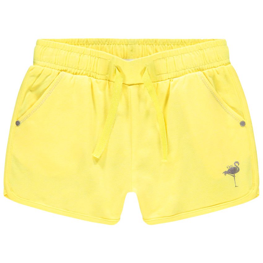 Short en jersey print flamant rose - Jaune