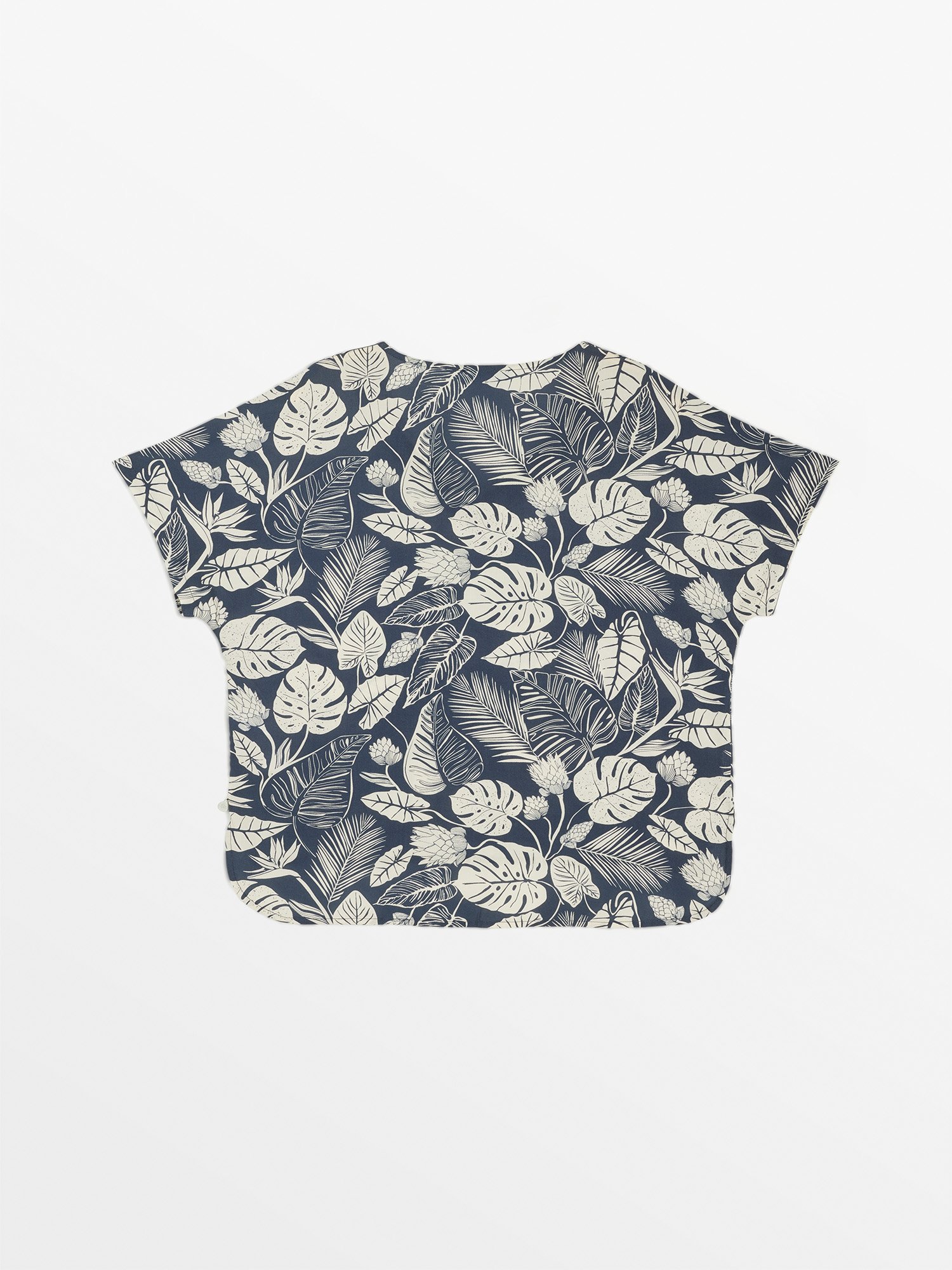 Blouse Femme Motif Floral Bleu