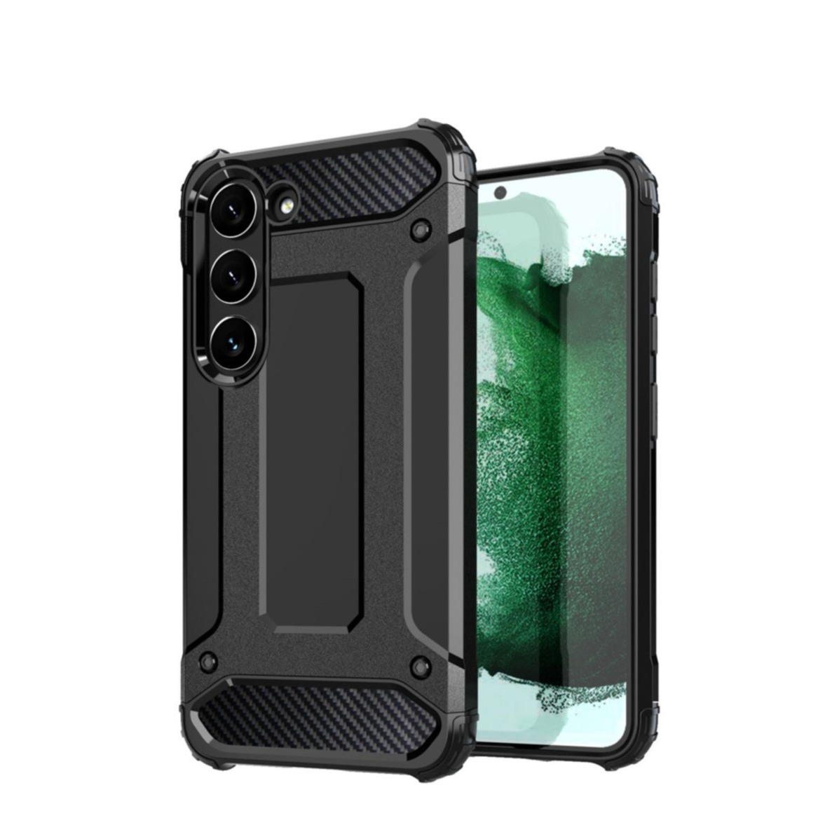 Samsung Galaxy S23 5G Outdoor Hybrid Hardcase Hülle - Schwarz