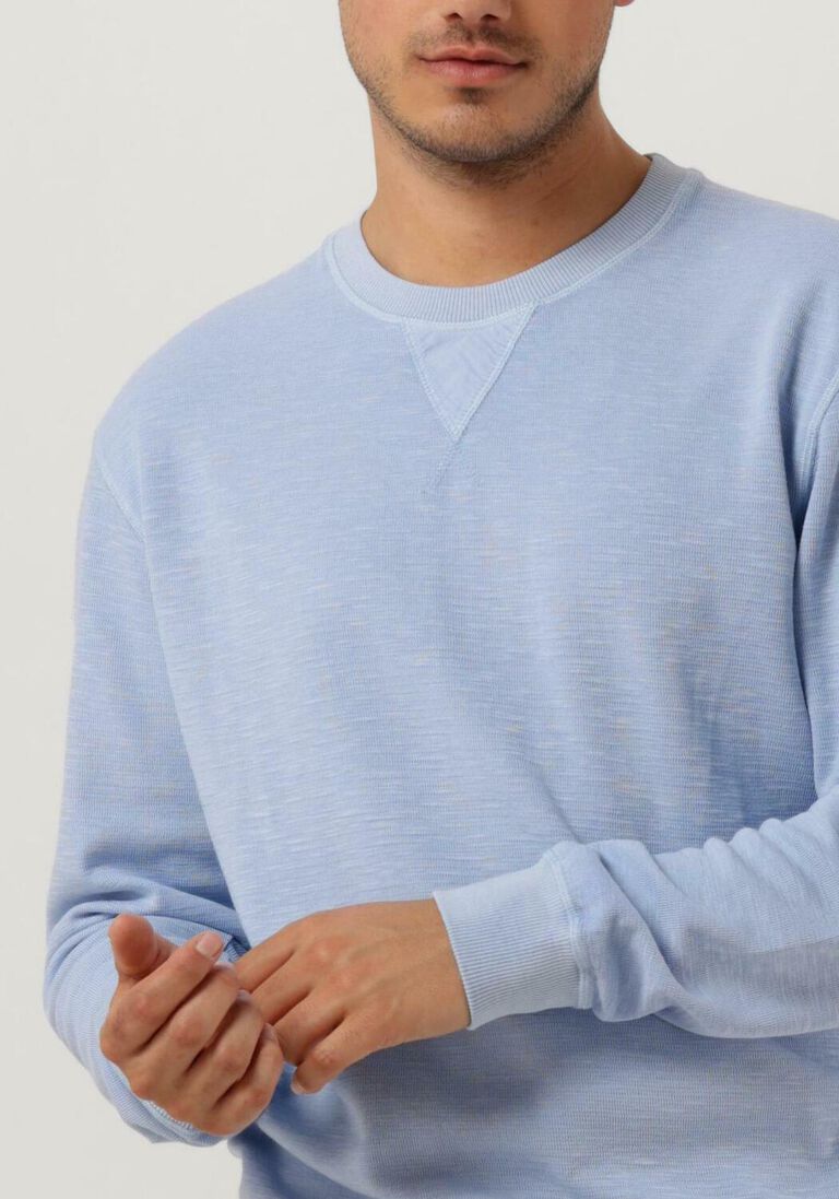 SCOTCH & SODA blauwe scotch & soda trui garment dyed structured sweatshirt