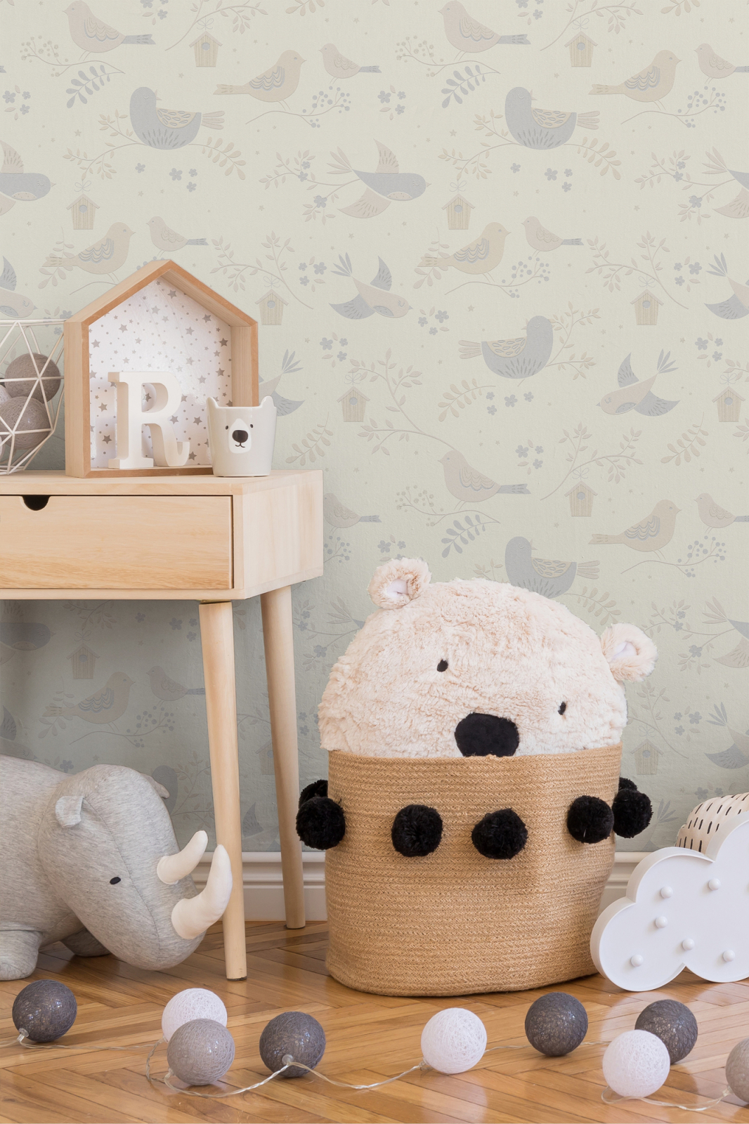 Papiertapete BOYS & GIRLS 6 - beige-grau - 10 Meter