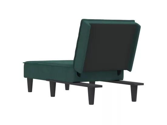 Chaise longue vert foncé velours