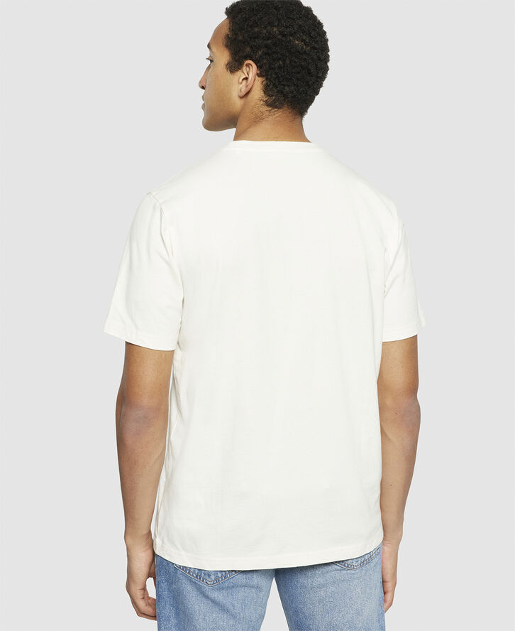 Knowledge Cotton Apparel Regular fit owl trip chest print t-shirt - Regenerative Orga Egret