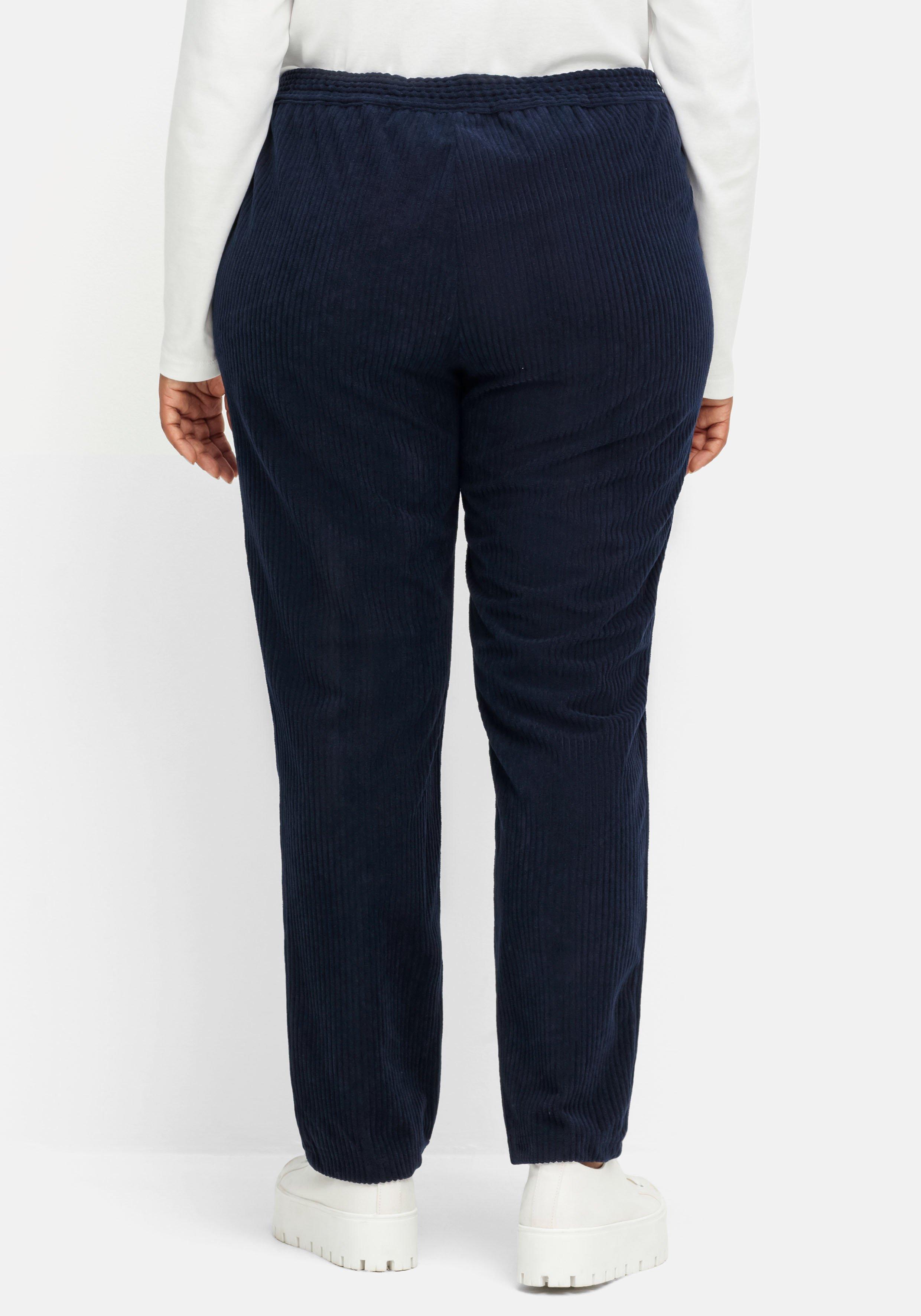 Gerade Cordhose mit Gummizugbund