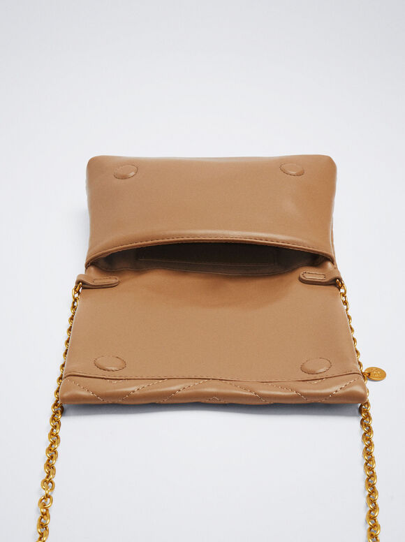 Bolsa de ombro acolchoada - Marrom