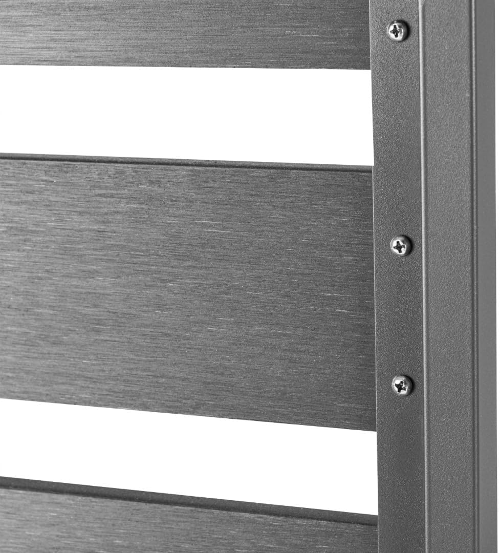 ALEOS. Gartengarnitur Aluminium WPC Set: Tisch 150x90 cm + 6 Gartenstühle mit Armlehne stapelbar, Serie: Milos