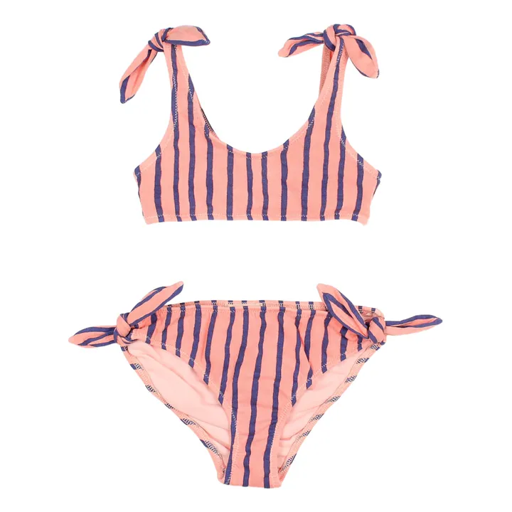 Búho Maillot de Bain 2 Pièces Coton Bio Rayée | Rose
