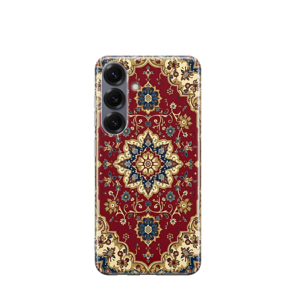 Samsung Galaxy S25 Gummi Hülle Orientalische Pracht 2 - Rot