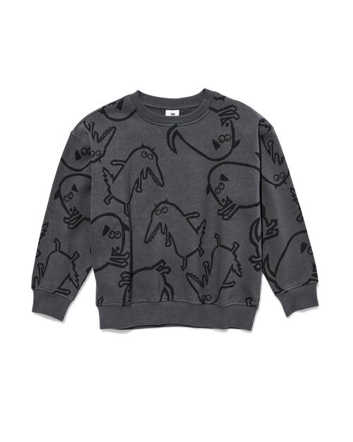 sweat oversize imprimé  gris foncé