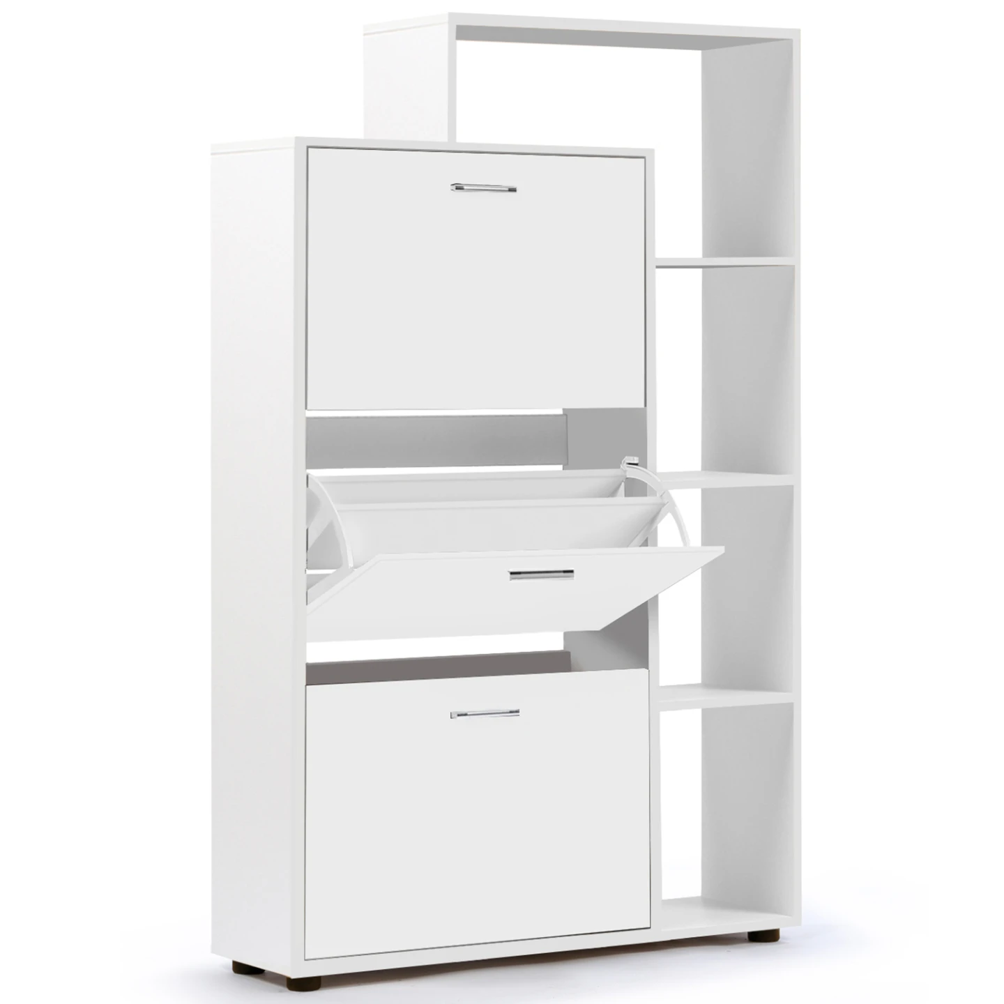 Meuble à chaussures 18 paires KLARK 3 portes avec étagère blanc
