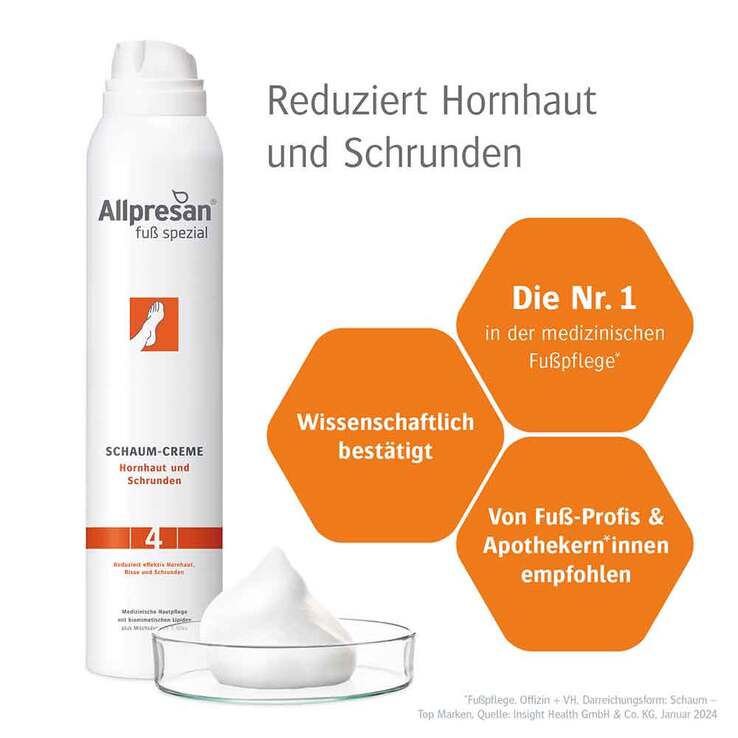 Allpresan Fuß spezial Original Schaum-Creme Hornhaut und Schrunden Nr.4, 200 ml