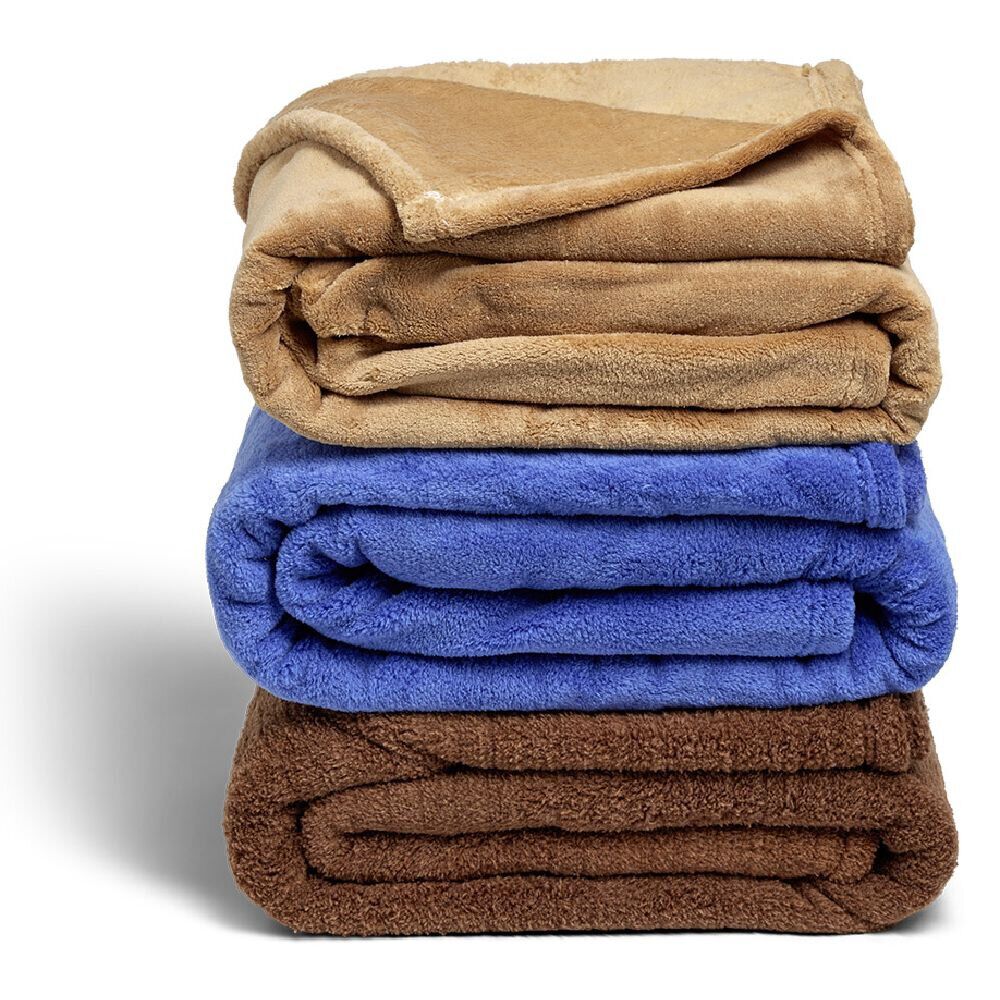Couverture flanelle 200x220cm polyester - 3 coloris