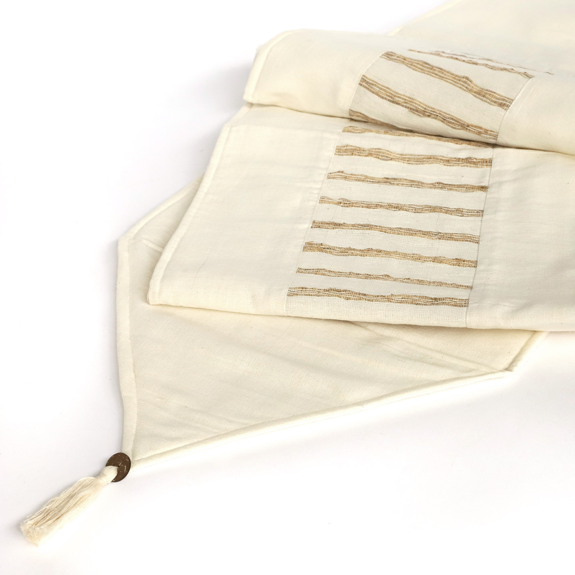 Tischläufer, naturweiß, beige, L 190 cm, B 36 cm von fischer's lagerhaus