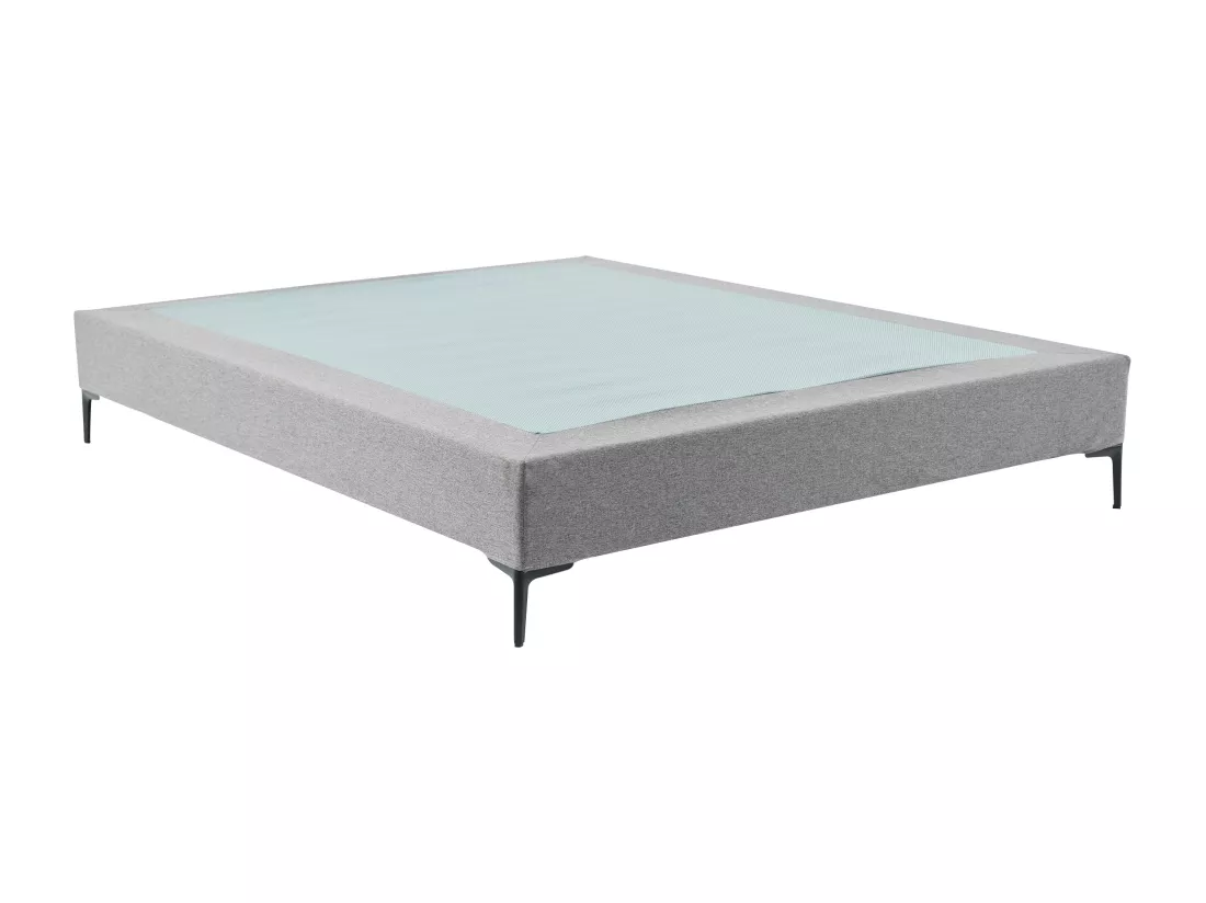 Sommier déco tapissier 160 x 200 cm déhoussable - Gris - ISANI de YSMÉE