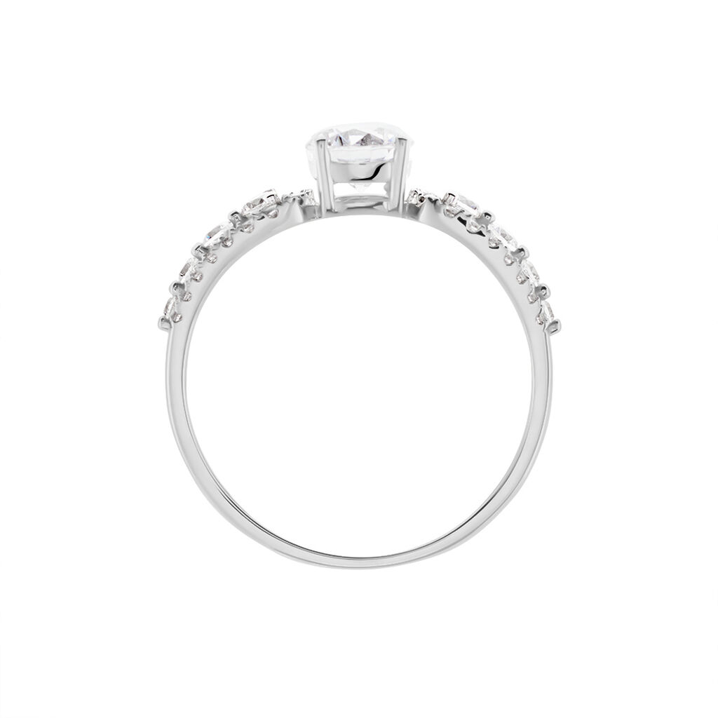 Bague Solitaire Sarah Or Blanc Oxyde De Zirconium