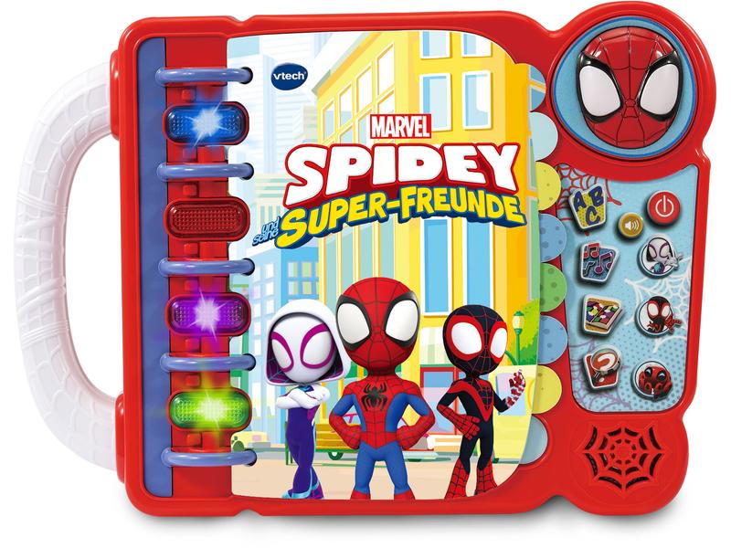 Vtech Lernbuch Spidey und seine Super-Freunde – Abenteuerbu Interaktives Lernbuch mit 4 Spielmodi