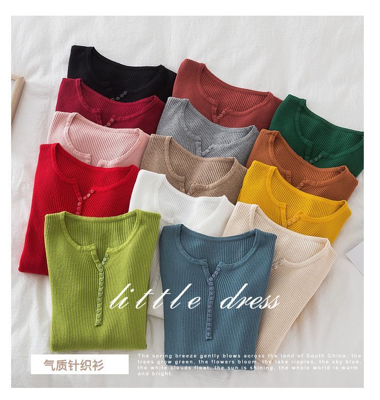 Frigga - Henley gebreide top