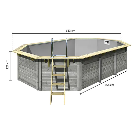Karibu Gartenpool-Set »Modell 4«, wassergrau, ca. 610 x 400 cm