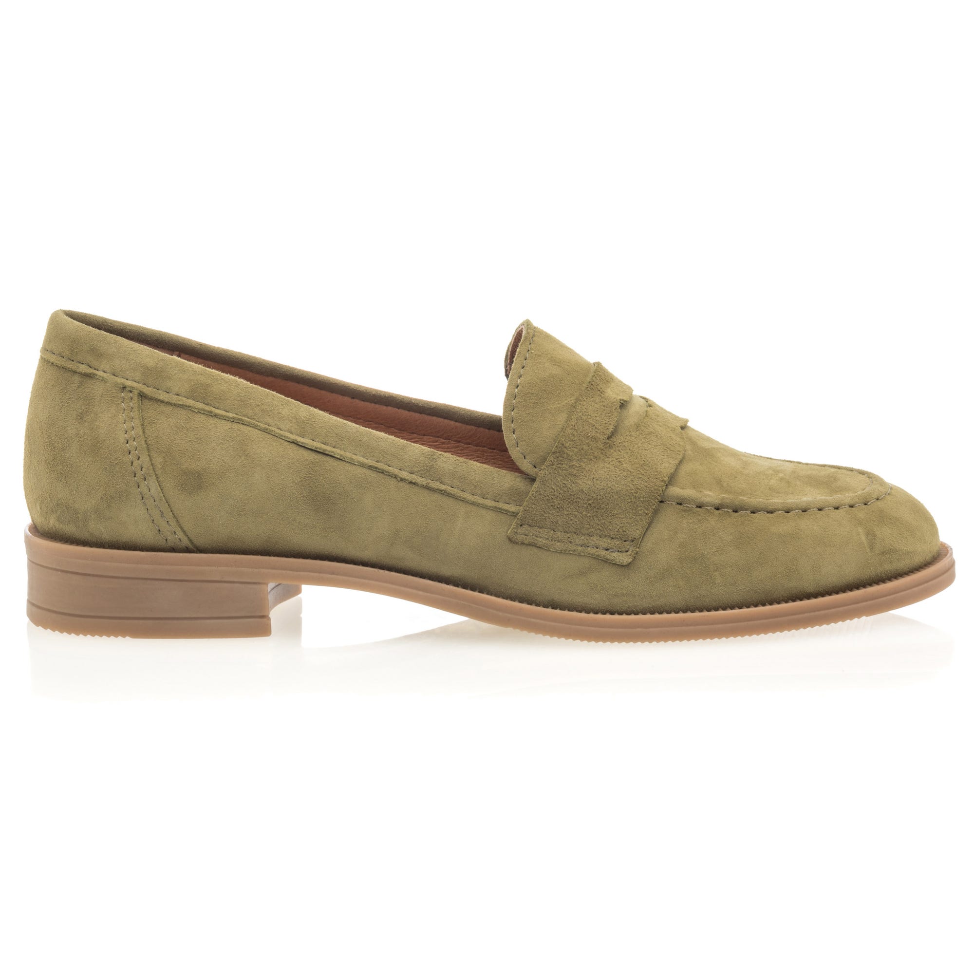 Mocassins Femme en cuir kaki