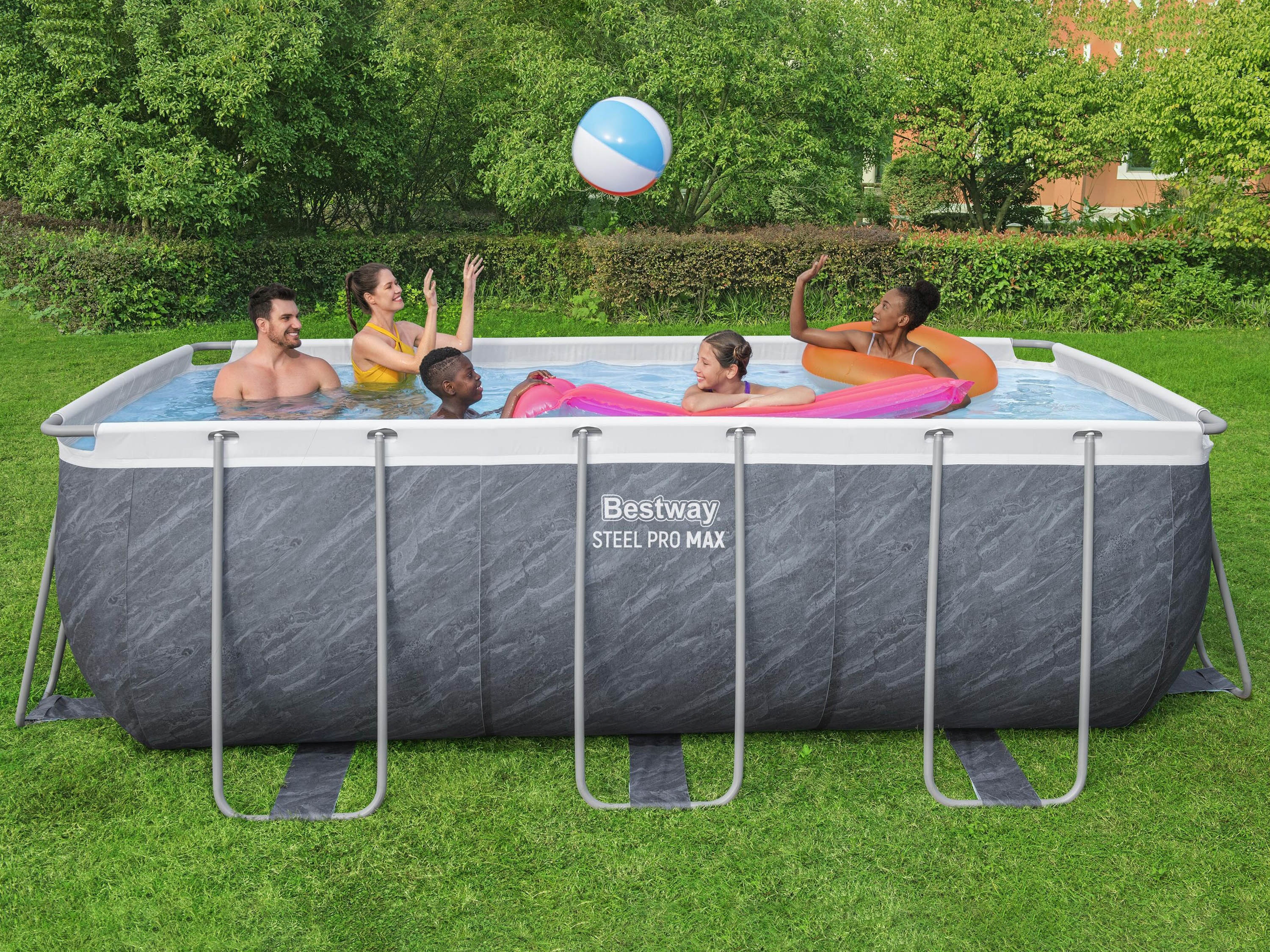 Bestway Pool Set Marmor-Optik 412 x 201 x 122 cm