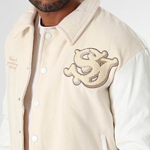 Veste Teddy Beige Blanc